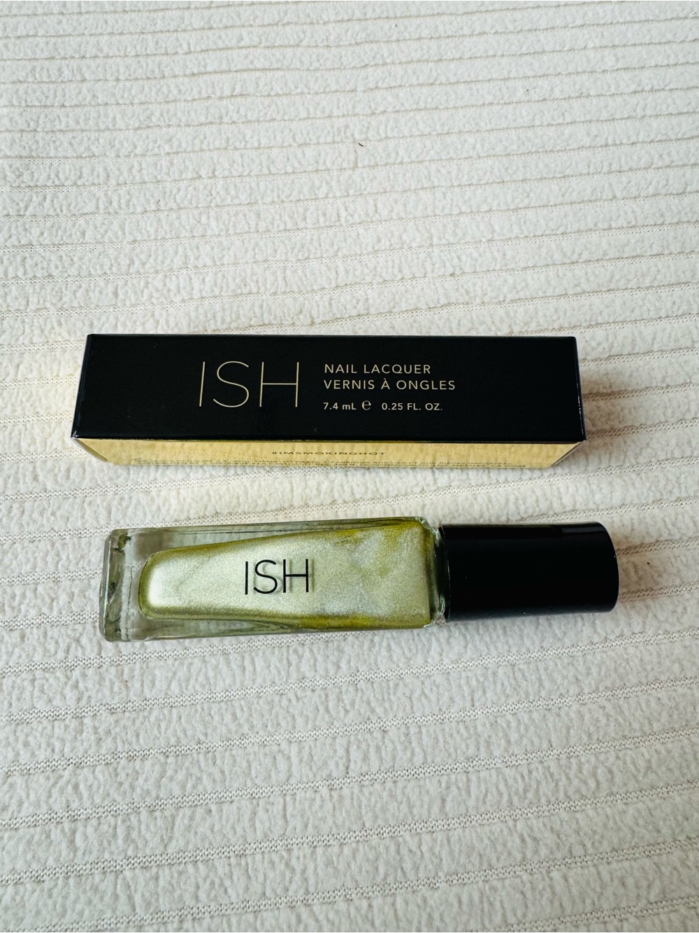 ISH Pearlescent Lime Green Nail Lacquer in Shade Bottomless Mimosa